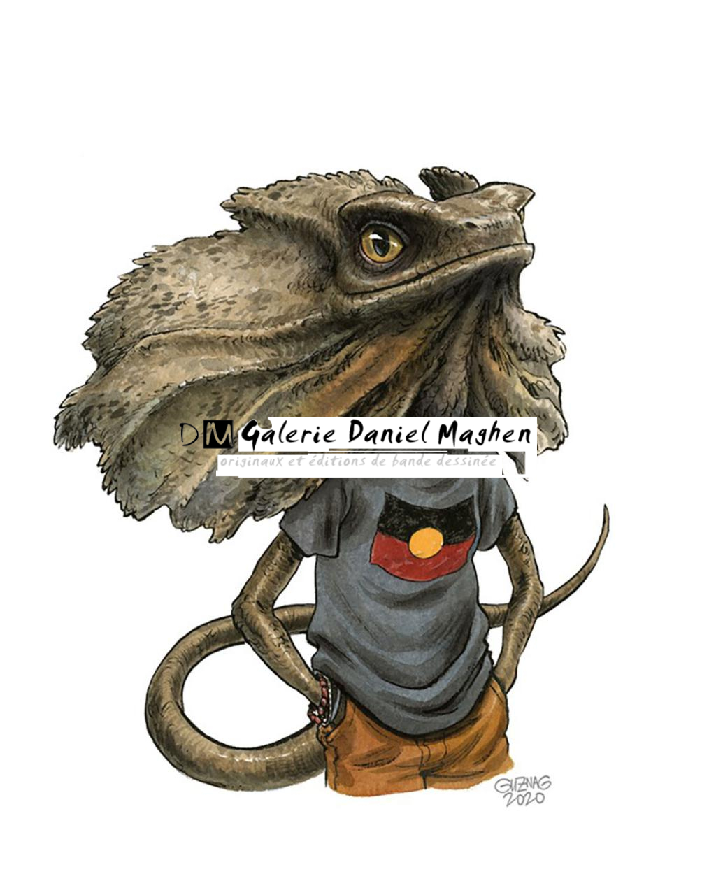 Illustration originale, 
Kingii - Guznag - Encres acryliques sur papier aquarelle - 5668