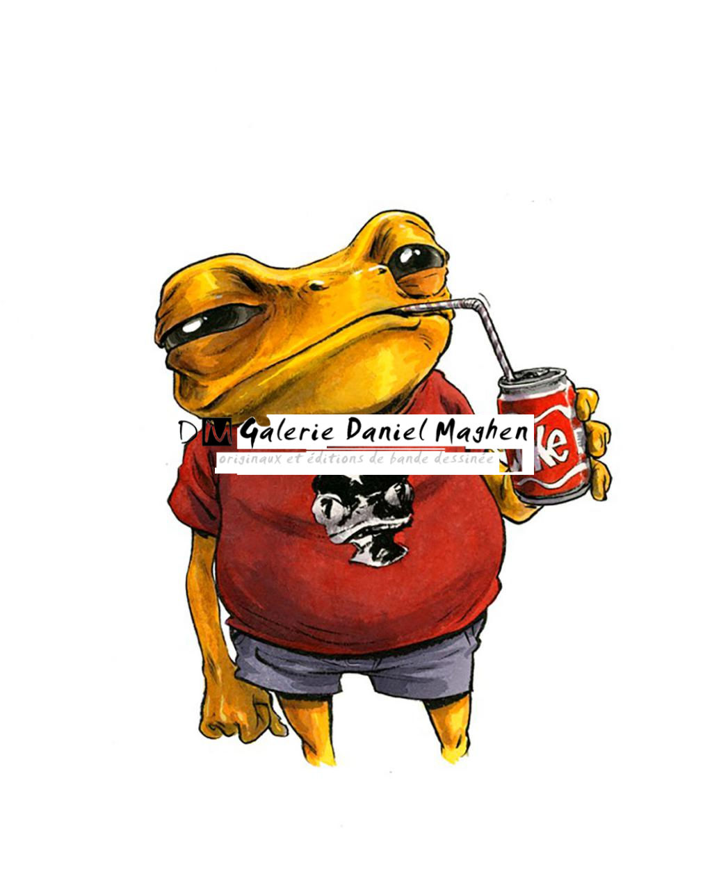 Illustration originale -Froguevara - Guznag - Encres acryliques sur papier aquarelle - 5653