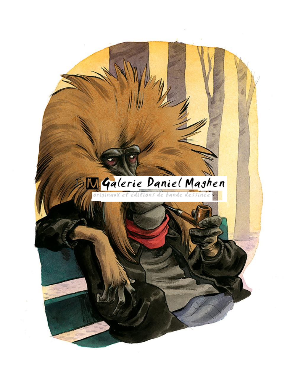 Illustration originale - toujours la banane - Guznag - Encres acryliques sur papier aquarelle - 5647