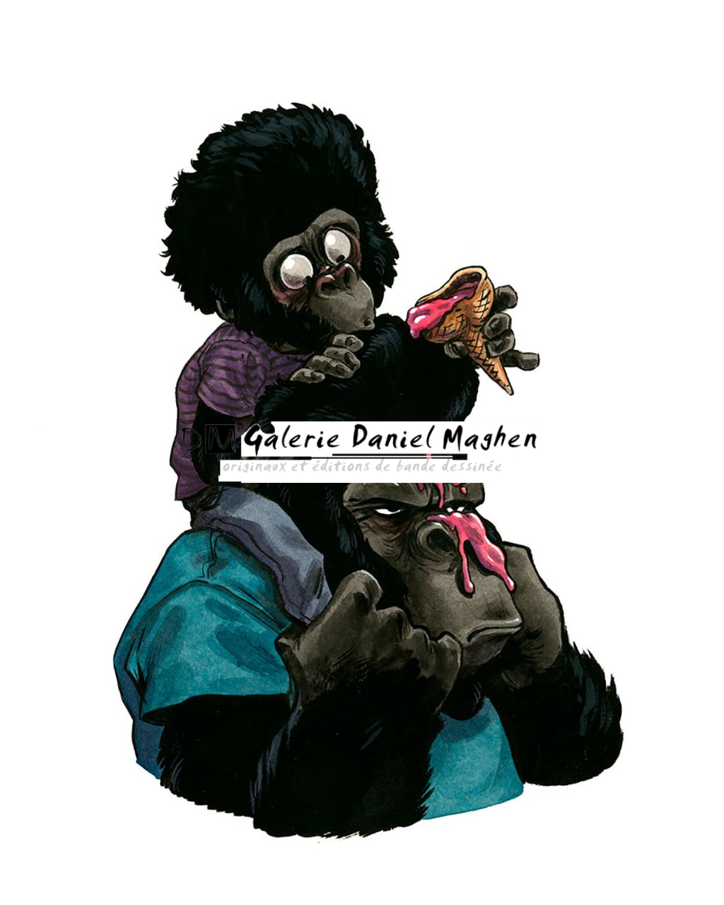 Illustration originale - Spirit of sharing - Guznag - Encres acryliques sur papier aquarelle - 5665