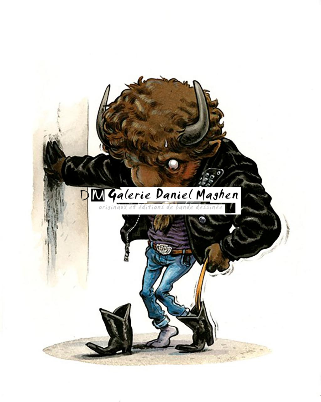 Illustration originale - Fuckin' santiags - Guznag - Encres acryliques sur papier aquarelle - 5673