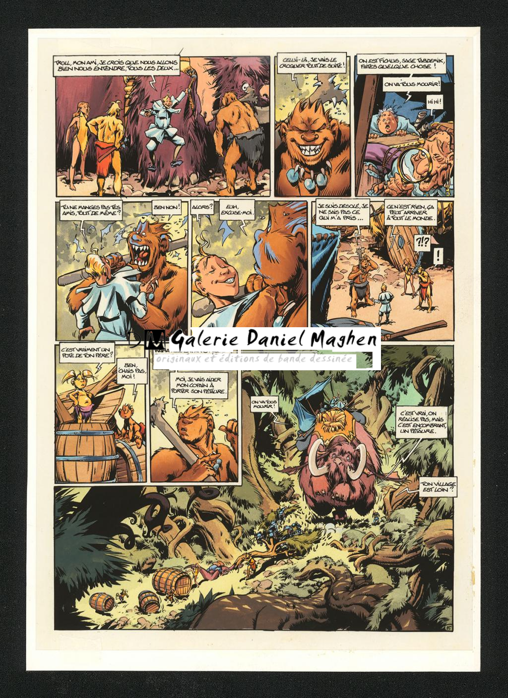 Mise en couleur originale réalisée par Claude Guth, de la planche n°15, accompagnée de son rhodoïde - Jean-Louis Mourier - Gouache et encre de couleur sur papier - 5337