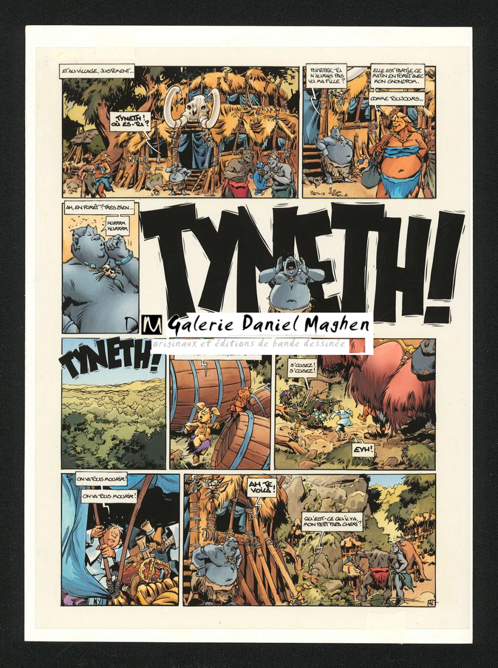 Mise en couleur originale réalisée par Claude Guth, de la planche n°16, accompagnée de son rhodoïde - Jean-Louis Mourier - Gouache et encre de couleur sur papier - 5338