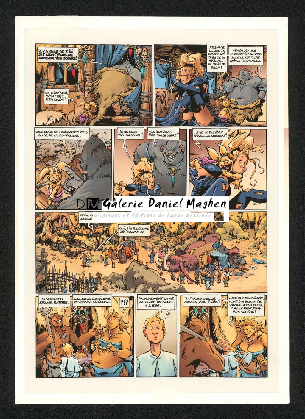 Mise en couleur originale réalisée par Claude Guth, de la planche n°17, accompagnée de son rhodoïde - Jean-Louis Mourier - Gouache et encre de couleur sur papier - 5339