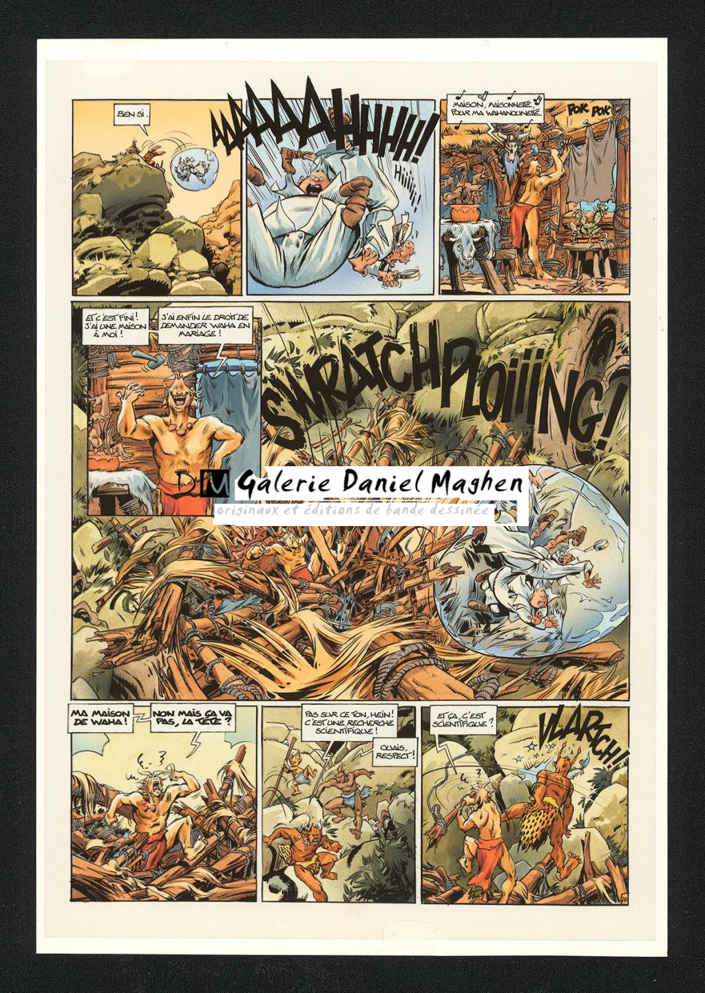 Mise en couleur originale réalisée par Claude Guth, de la planche n°17, accompagnée de son rhodoïde - Jean-Louis Mourier - Gouache et encre de couleur sur papier - 5718