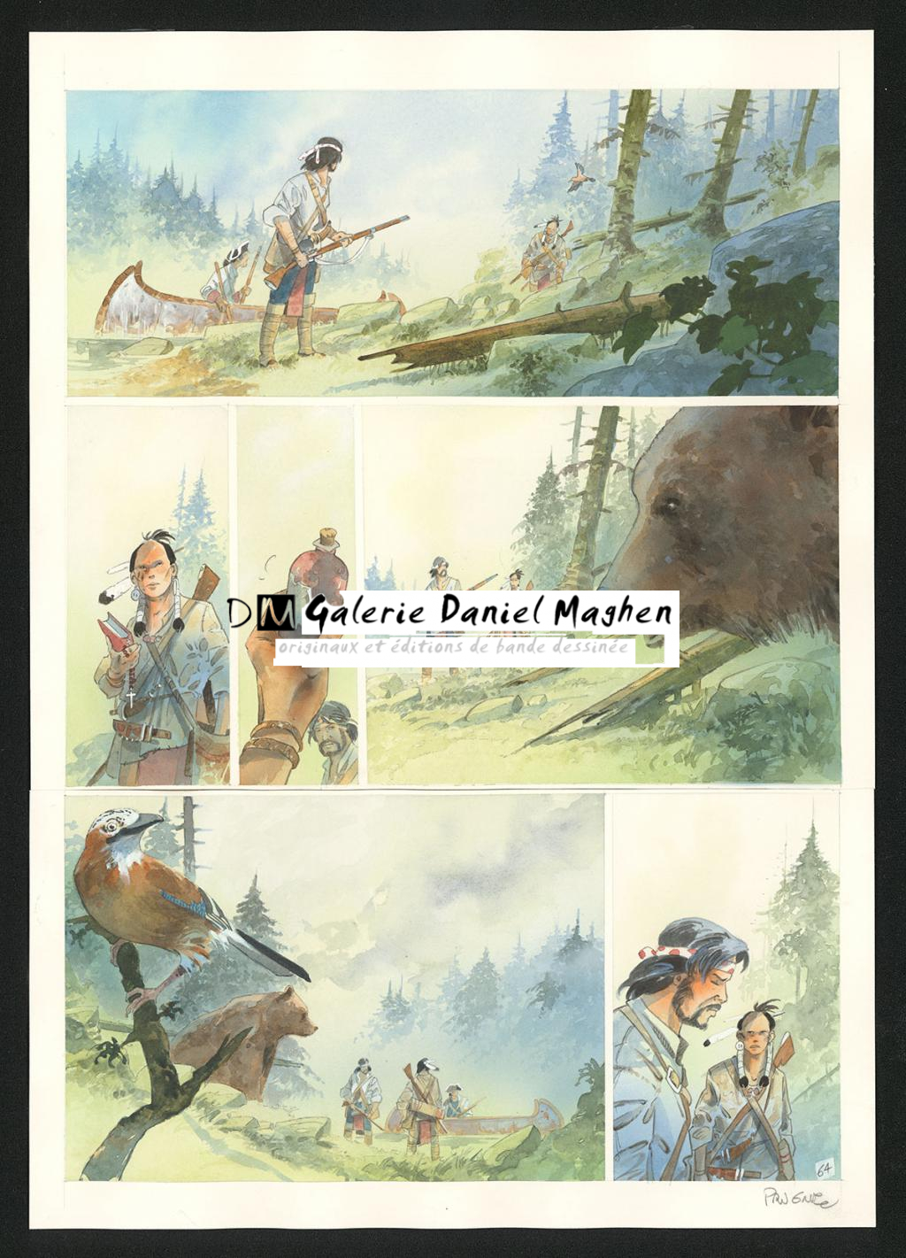 Planche originale n°64 - Patrick Prugne - Aquarelle et crayon sur papier - 5846