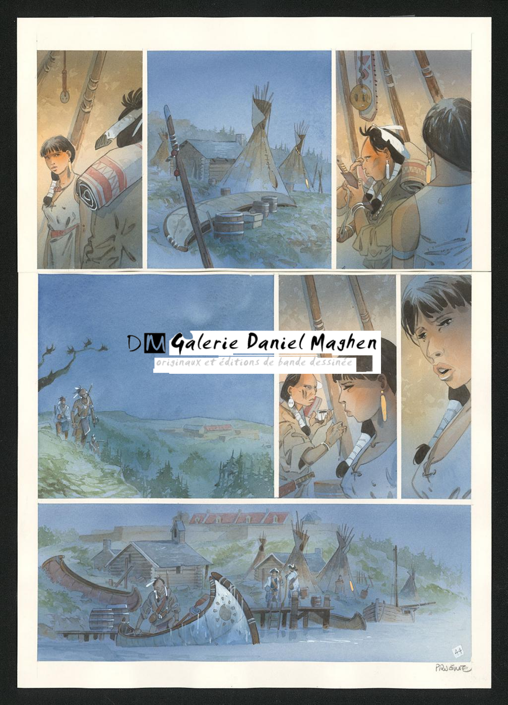 Planche originale n°44 - Patrick Prugne - Aquarelle et crayon sur papier - 5341