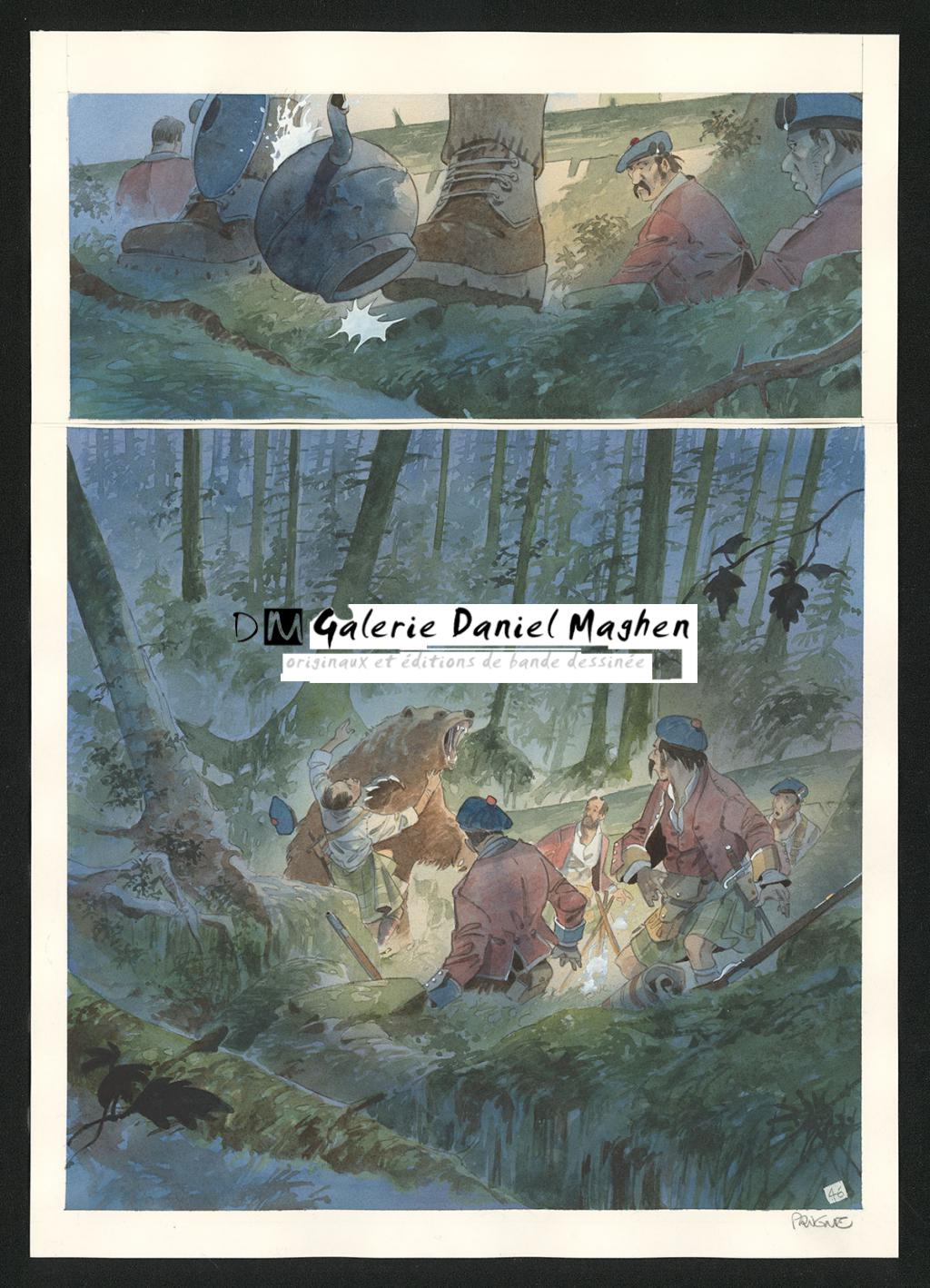 Planche originale n°46 - Patrick Prugne - Aquarelle et crayon sur papier - 5849