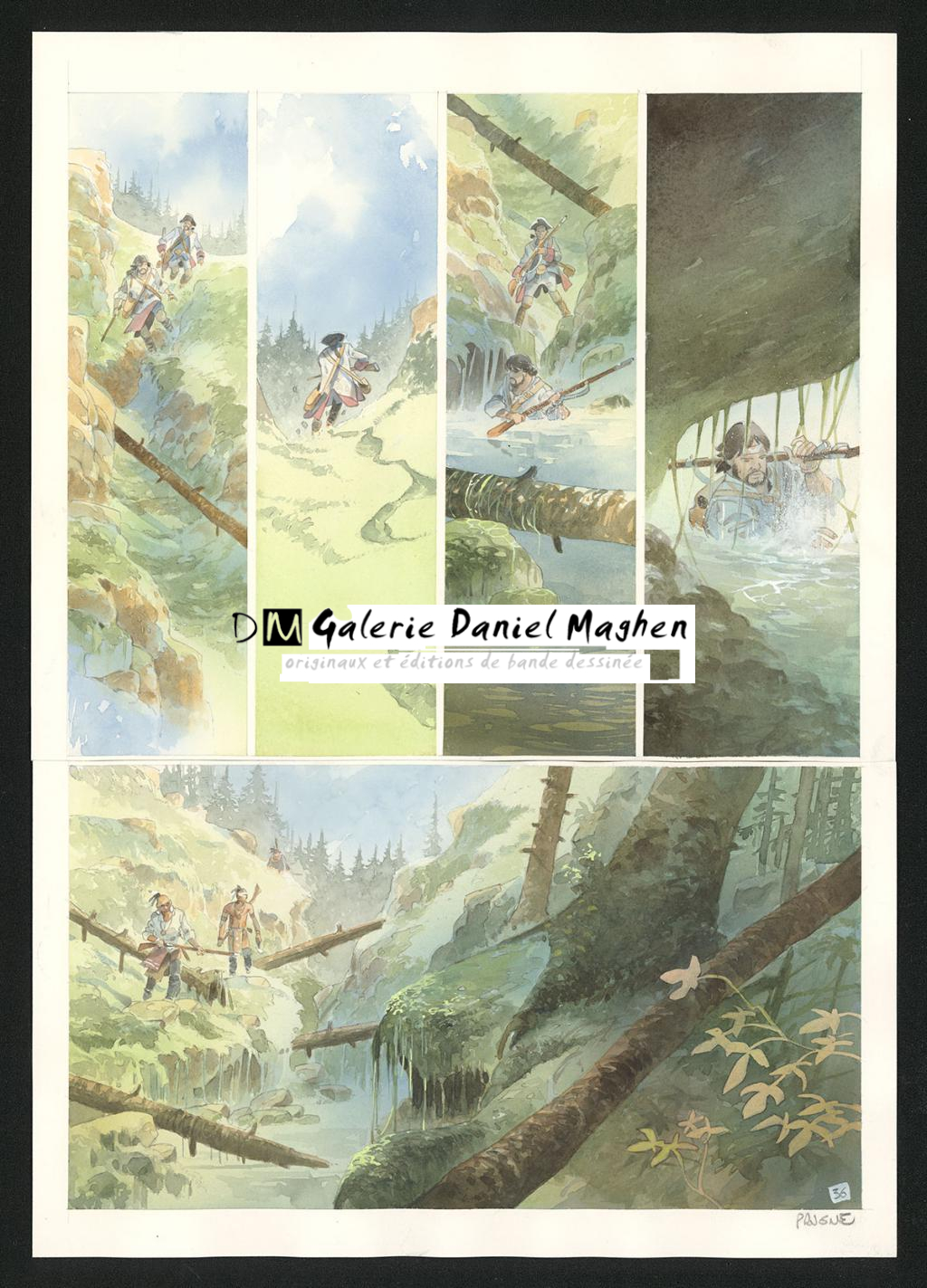 Planche originale n°36 - Patrick Prugne - Aquarelle et crayon sur papier - 5852