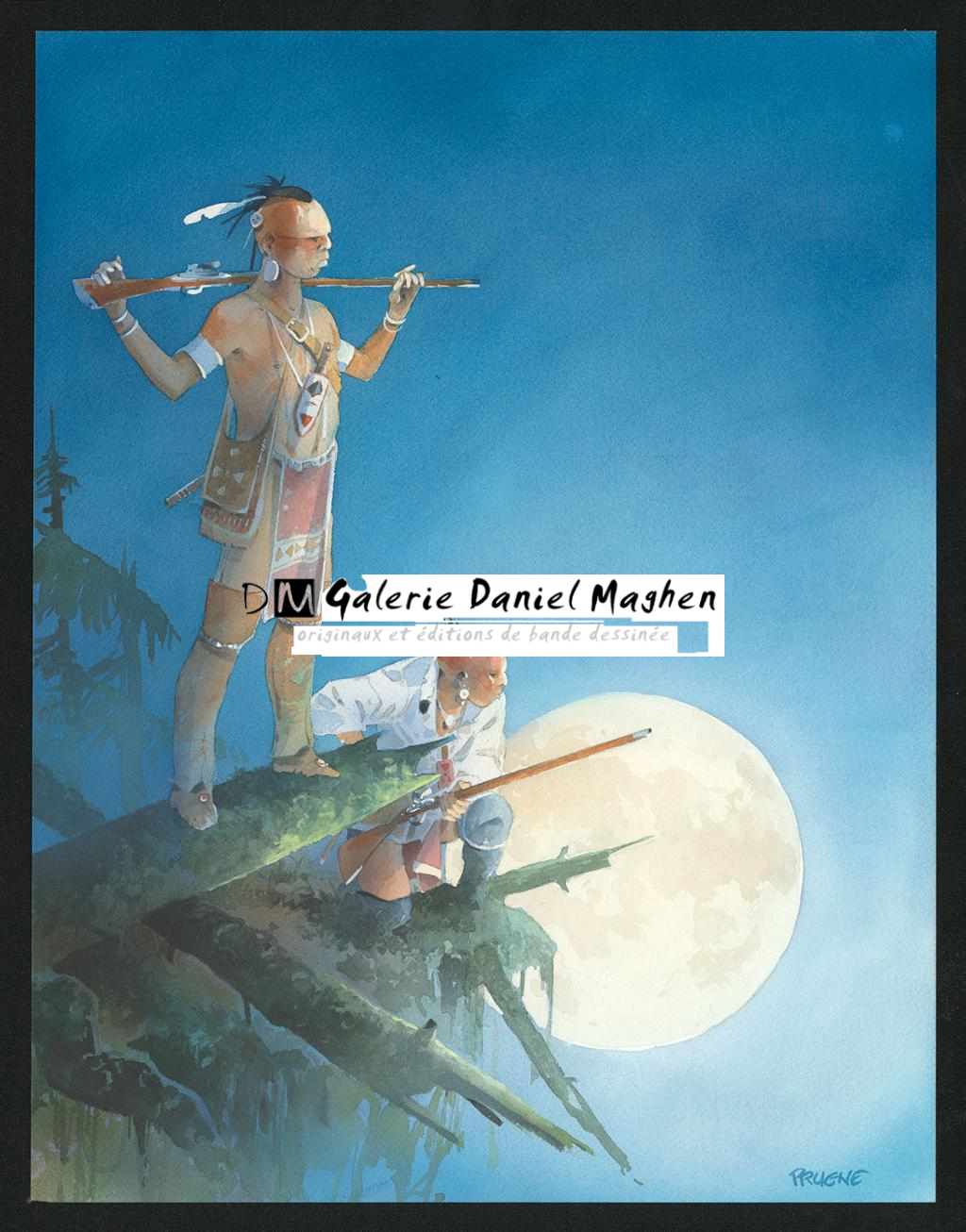 Illustration originale, projet de couverture - Patrick Prugne - Aquarelle et crayon sur papier - 5867