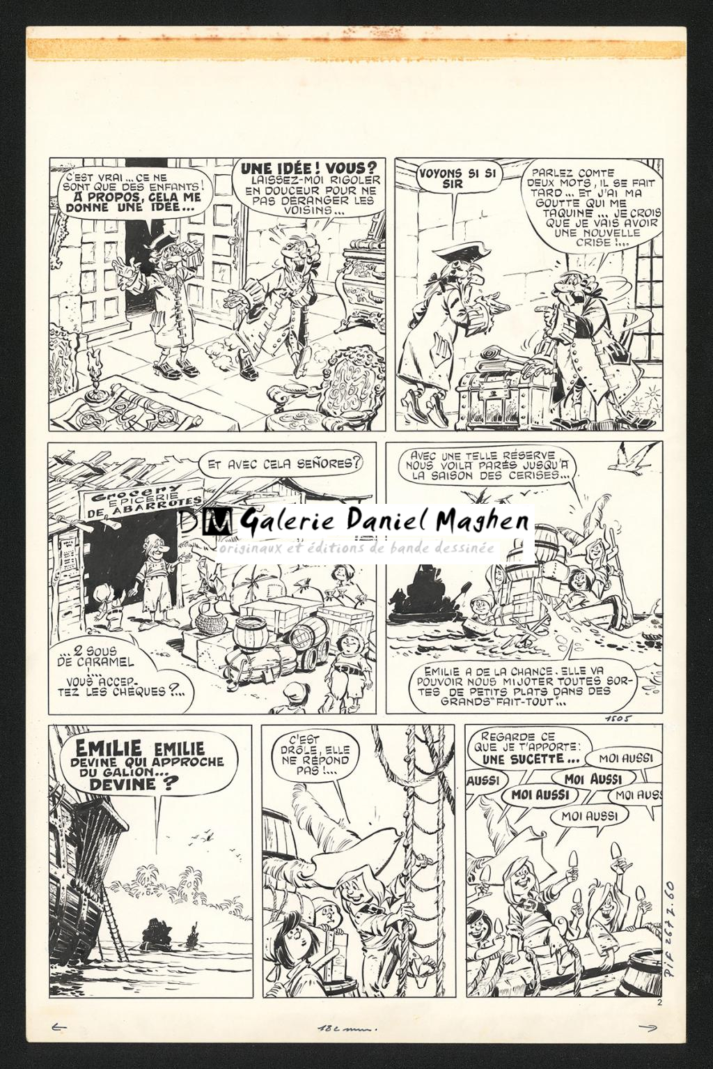 Planche originale 02 avec son calque et ses indications de couleurs - Jean Cézard - Encre de Chine sur papier - 5769