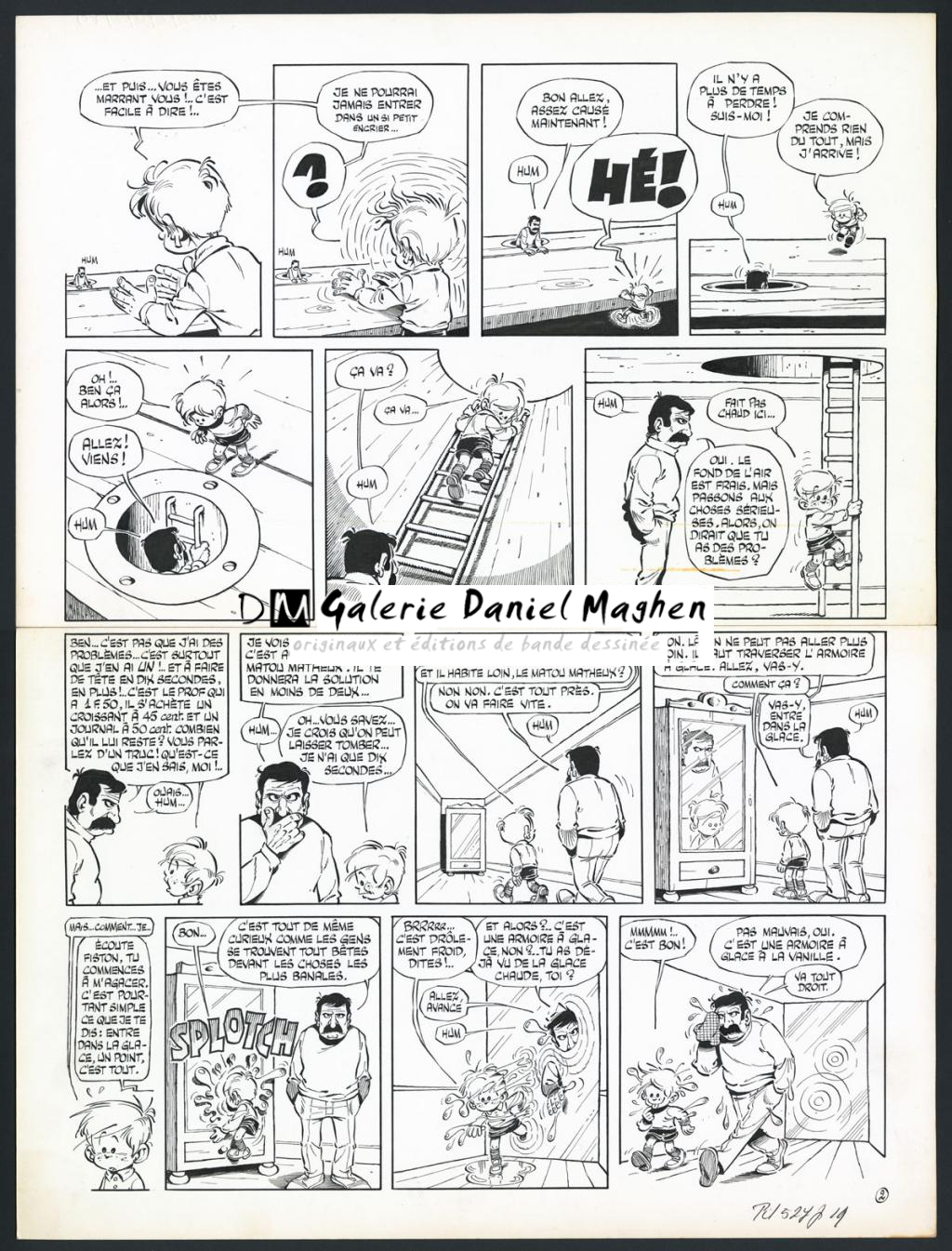 Planche originale n°2  pour l'histoire complète en 8 pages en hommage à Fred - Marcel Gotlib - Encre de Chine sur papier - 5871