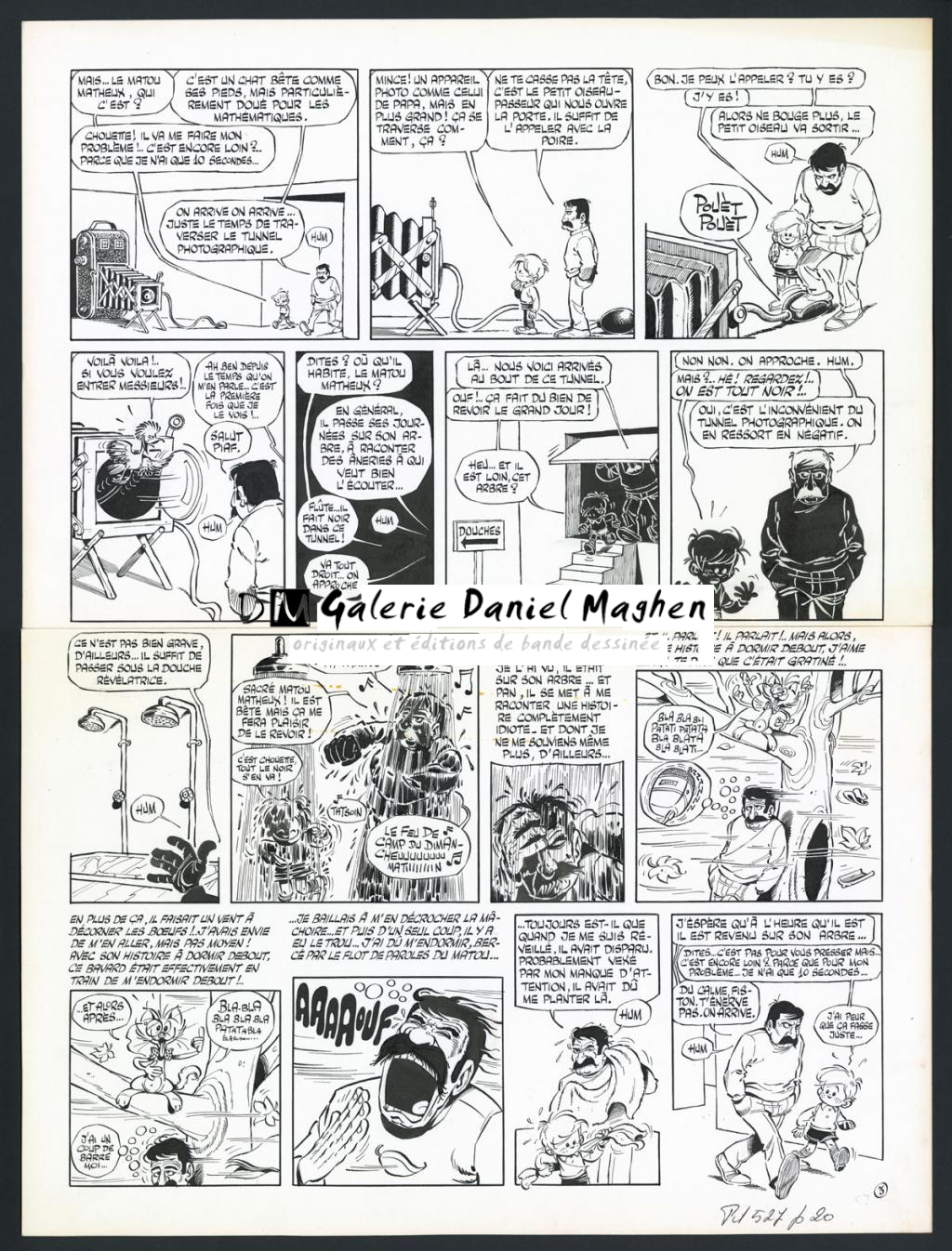 Planche originale n°3  pour l'histoire complète en 8 pages en hommage à Fred - Marcel Gotlib - Encre de Chine sur papier - 5872