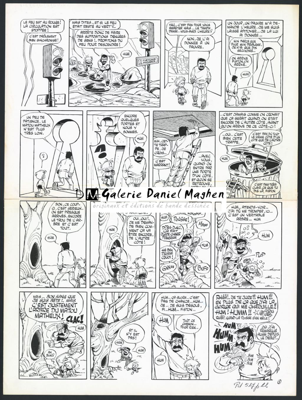 Planche originale n°5   pour l'histoire complète en 8 pages en hommage à Fred - Marcel Gotlib - Encre de Chine sur papier - 5874