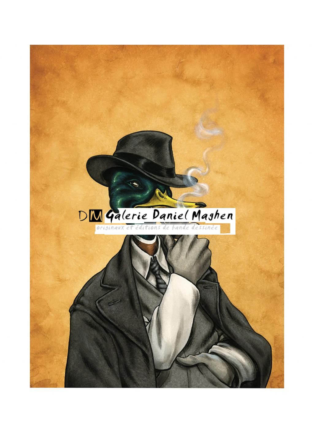 Illustration originale, commissaire magret - Guznag - Encres acryliques sur papier aquarelle - 6273