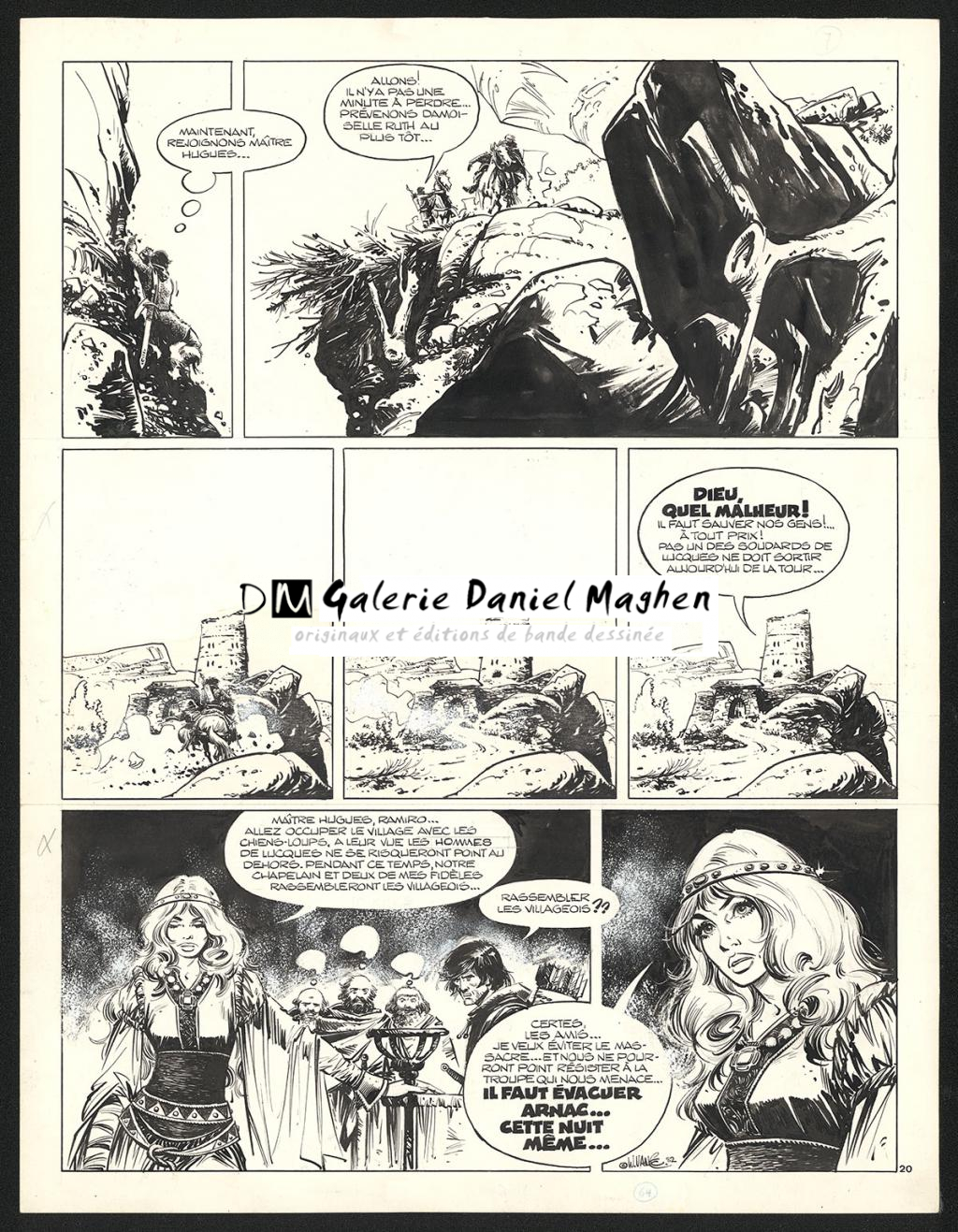 Planche originale n°20, les cases 3 et 4 sont des reproductions de la case 5 - William Vance - Encre de Chine sur papier - 5780