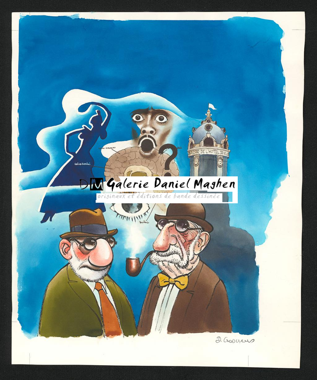 Couverture originale - Daniel Goossens - Encre de couleur et encre de Chine sur papier - 5795