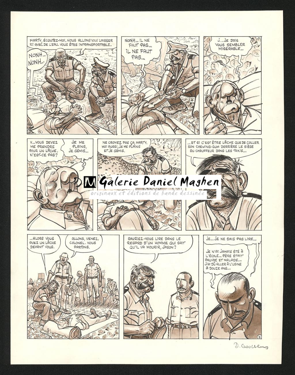 Planche originale n°5 de l'histoire Au coeur de la jungle - Daniel Goossens - Encre de Chine et lavis sur papier - 5326