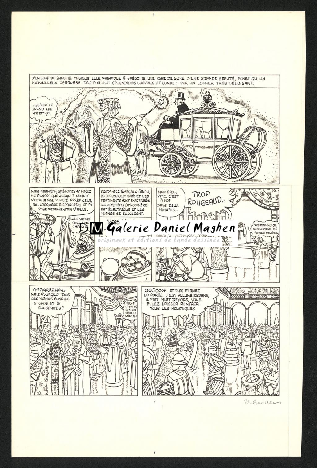 Planche originale n°3 de l'histoire Intrigues au monastère - Daniel Goossens - Encre de Chine sur papier - 5328