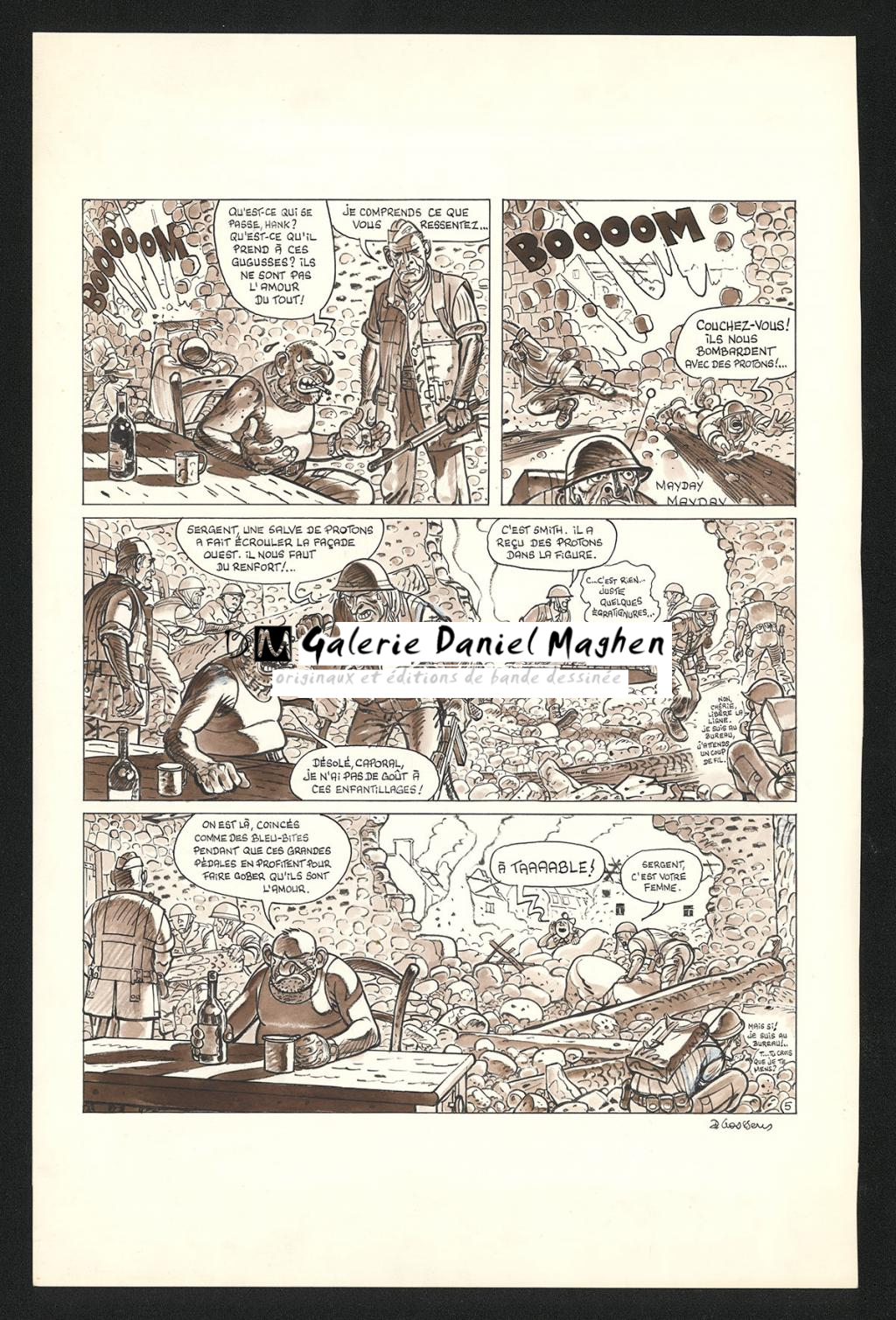Planche originale n°5 de l'histoire Rien ne va plus - Daniel Goossens - Encre de Chine et lavis sur papier - 5198