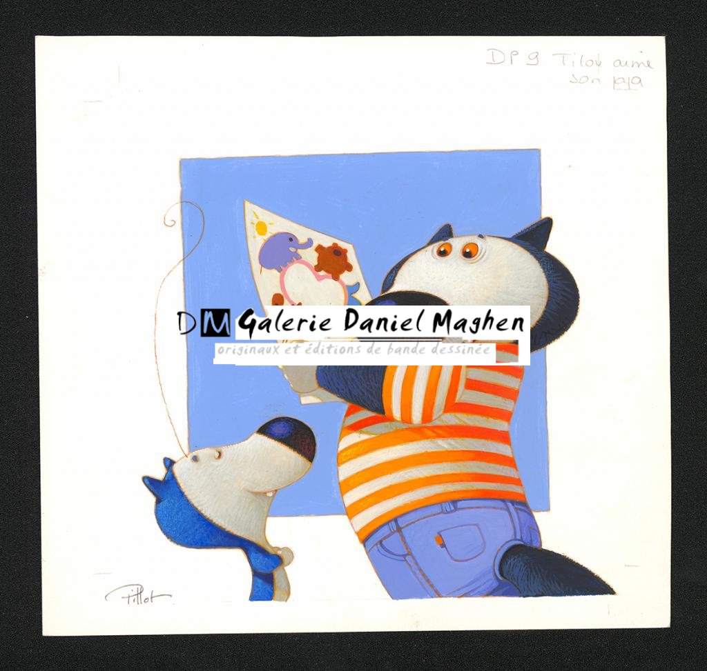 Illustration originale - Frédéric Pillot - Acrylique rehaussée de craie - 5385