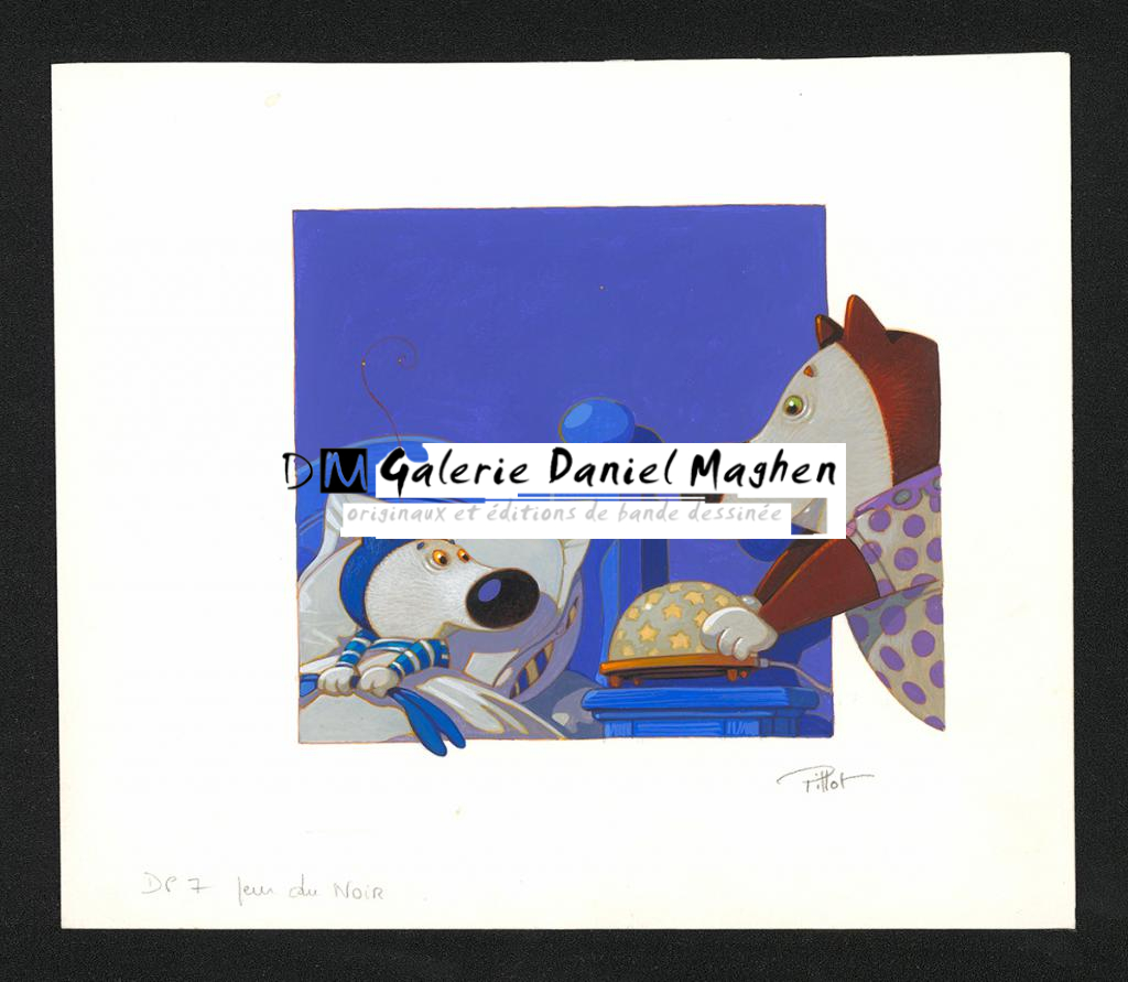 Illustration originale - Frédéric Pillot - Acrylique rehaussée de craie - 5387