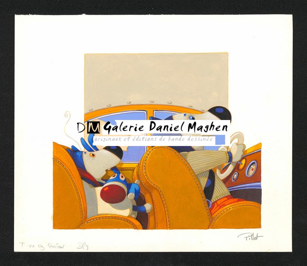 Illustration originale - Frédéric Pillot - Acrylique rehaussée de craie - 5388