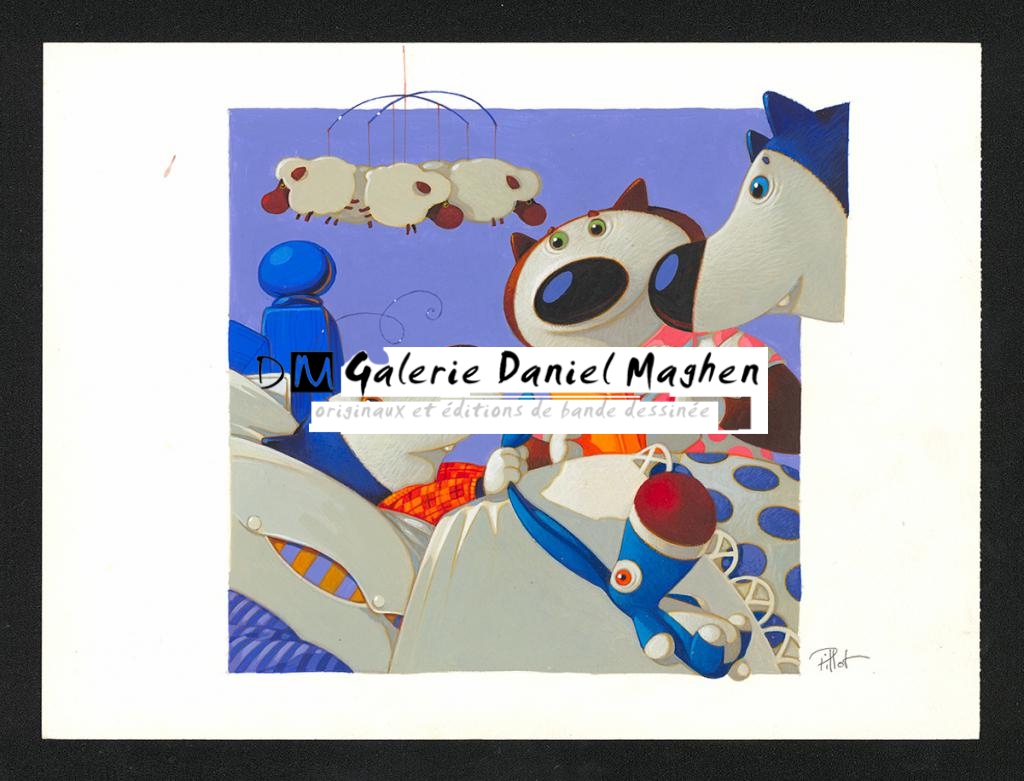 Illustration originale - Frédéric Pillot - Acrylique rehaussée de craie - 5889