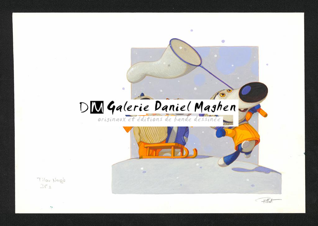 Illustration originale - Frédéric Pillot - Acrylique rehaussée de craie - 5389