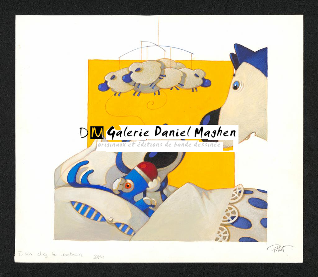 Illustration originale - Frédéric Pillot - Acrylique rehaussée de craie - 5890