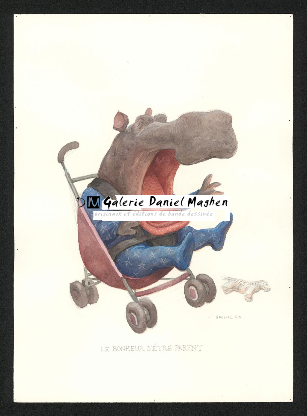 Illustration originale - Armel Gaulme - Aquarelle et crayon de couleur sur papier - 6085