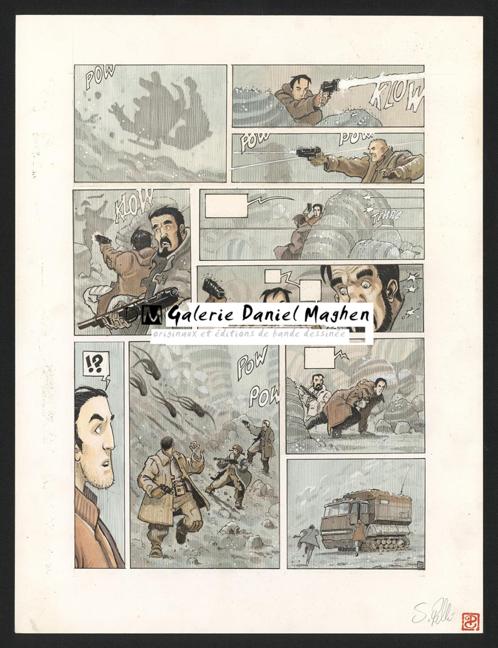 Planche originale n°33 - Serge Pellé - Acrylique, encres et crayon sur papier - 5254