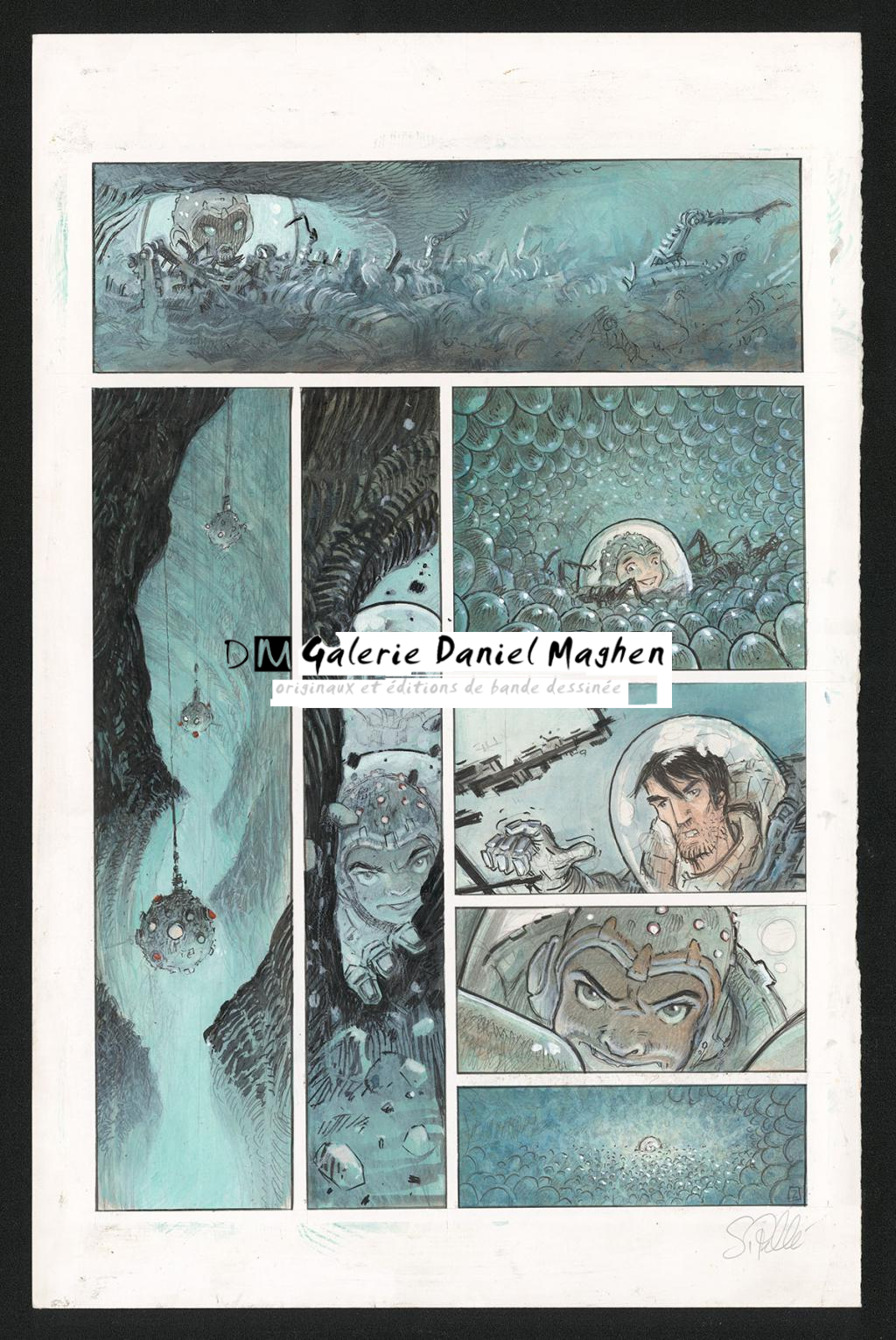 Planche originale n°2 - Serge Pellé - Acrylique, encres et crayon sur papier - 5262