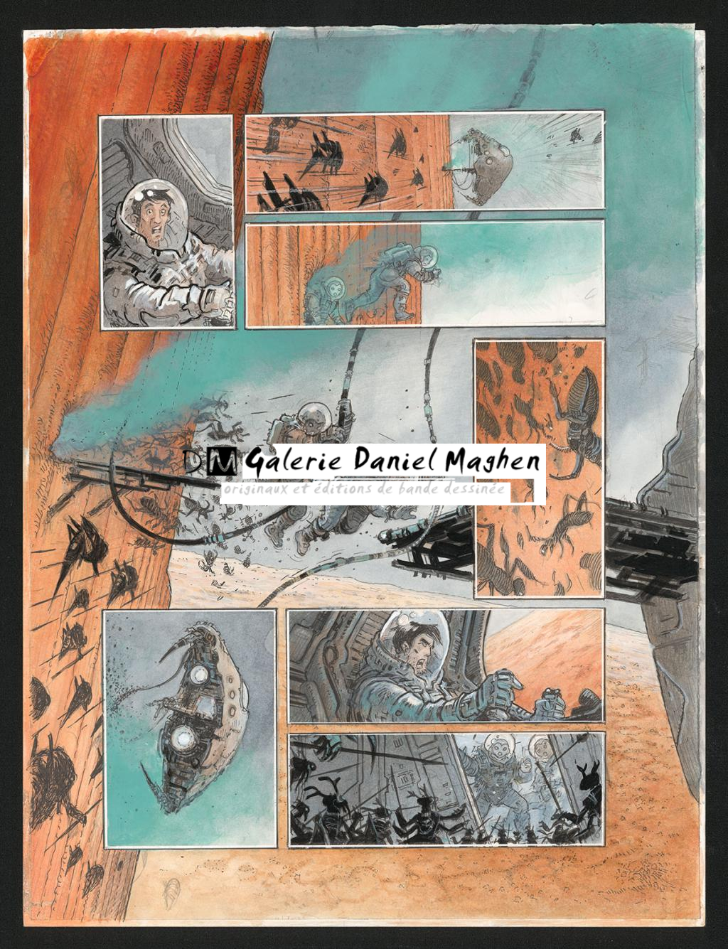 Planche originale n°6 - Serge Pellé - Acrylique, encres et crayon sur papier - 5836