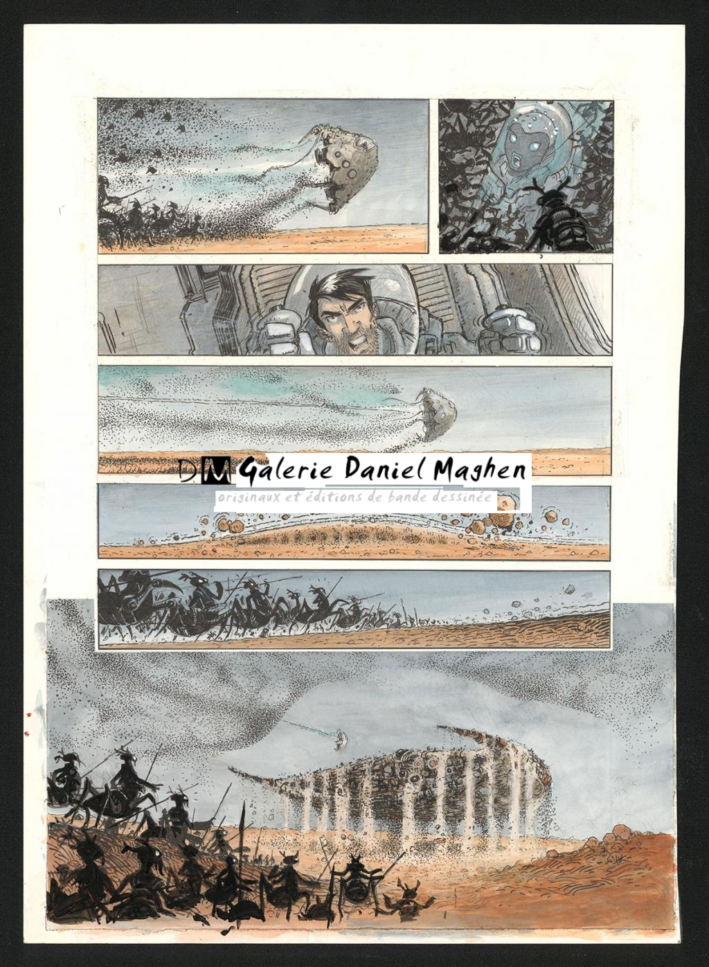 Planche originale n°7 - Serge Pellé - Acrylique, encres et crayon sur papier - 5265