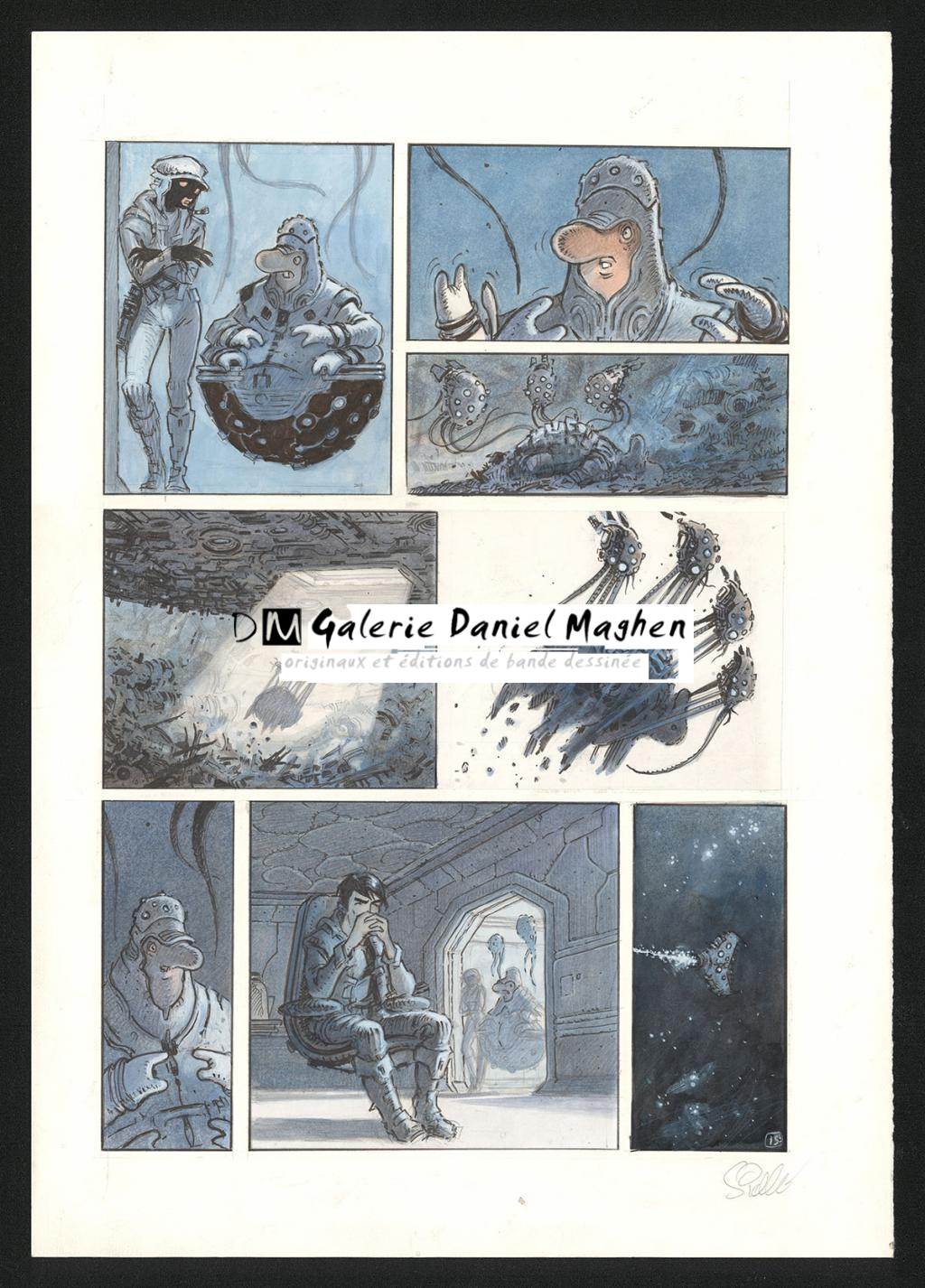 Planche originale n°15 - Serge Pellé - Acrylique, encres et crayon sur papier - 5268