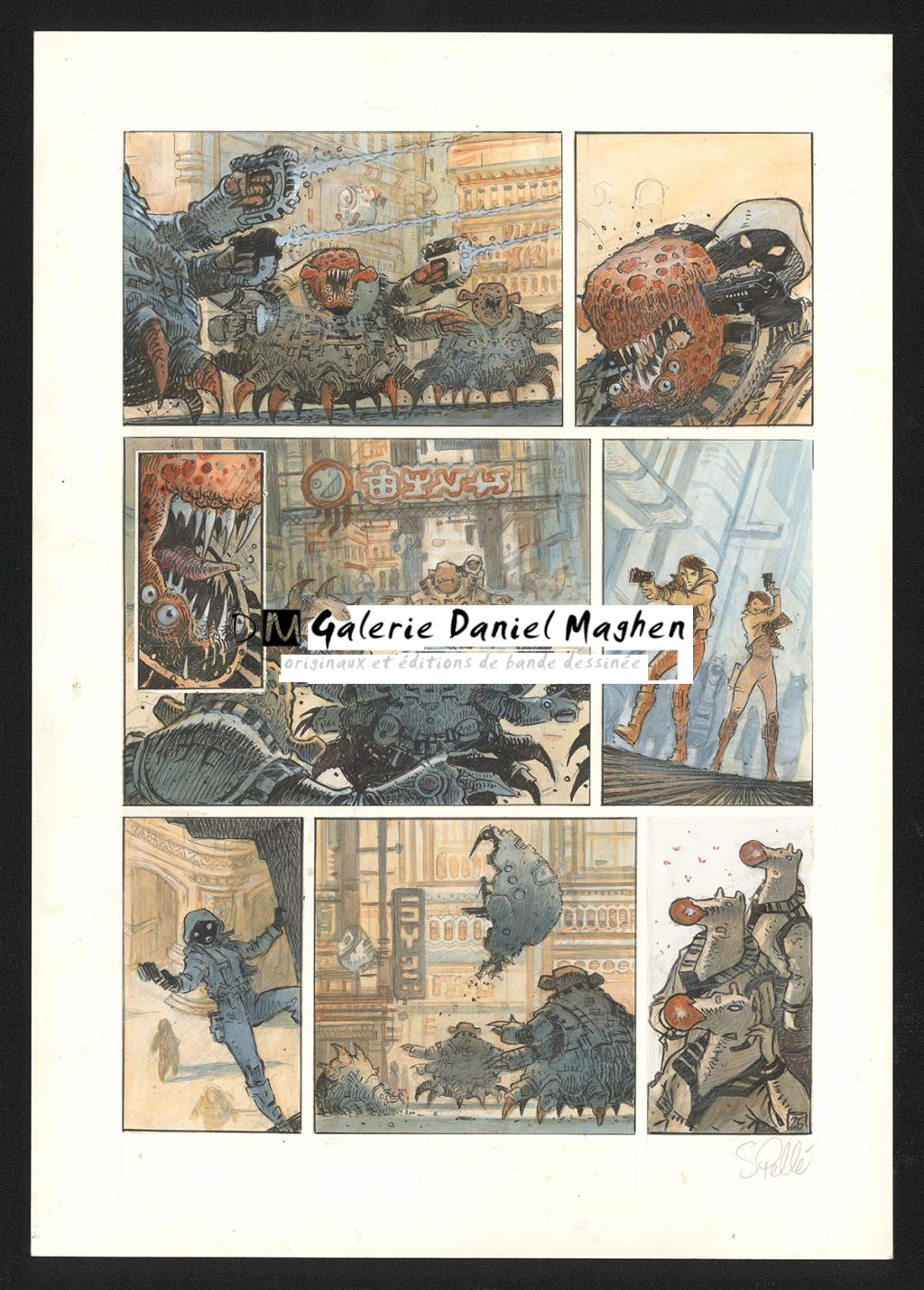 Planche originale n°25 - Serge Pellé - Acrylique, encres et crayon sur papier - 5271