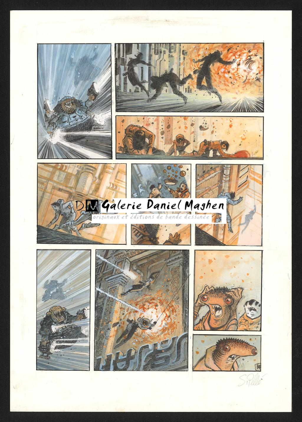 Planche originale n°34 - Serge Pellé - Acrylique, encres et crayon sur papier - 5274