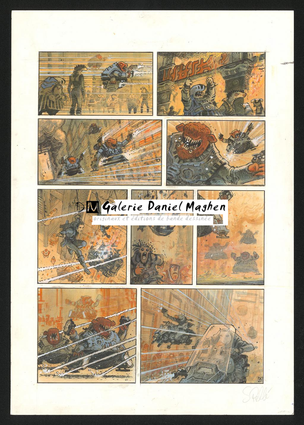 Planche originale n°35 - Serge Pellé - Acrylique, encres et crayon sur papier - 5275