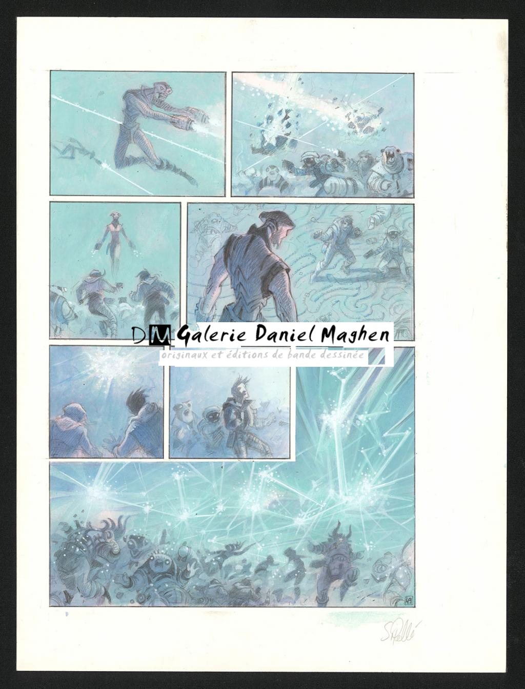 Planche originale n°49 - Serge Pellé - Acrylique, encres et crayon sur papier - 5277