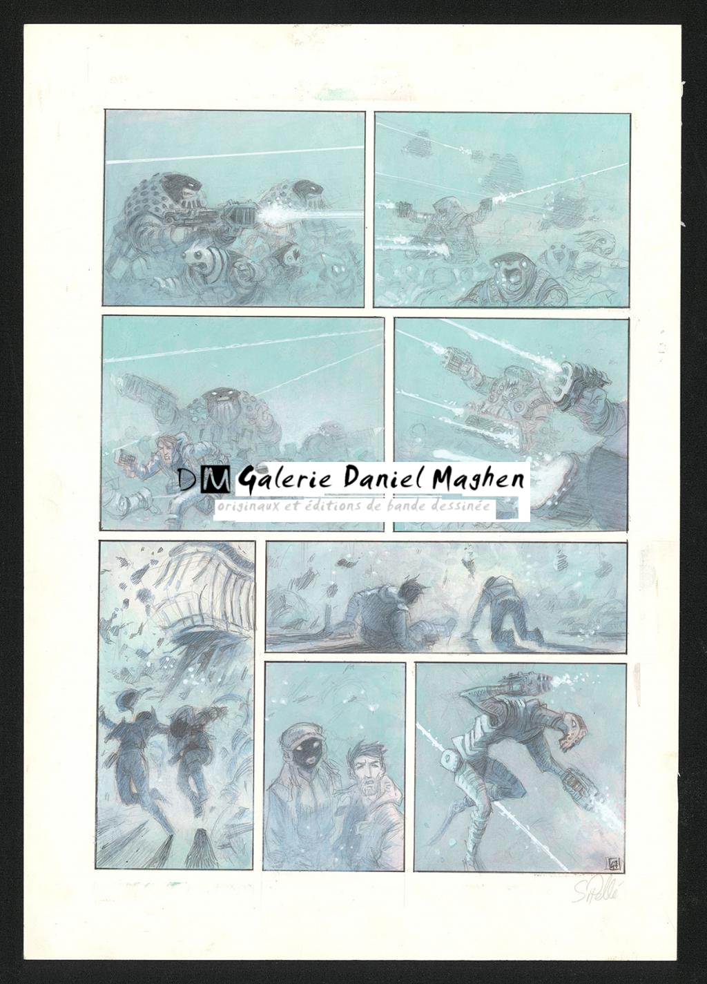 Planche originale n°47 - Serge Pellé - Acrylique, encres et crayon sur papier - 5279