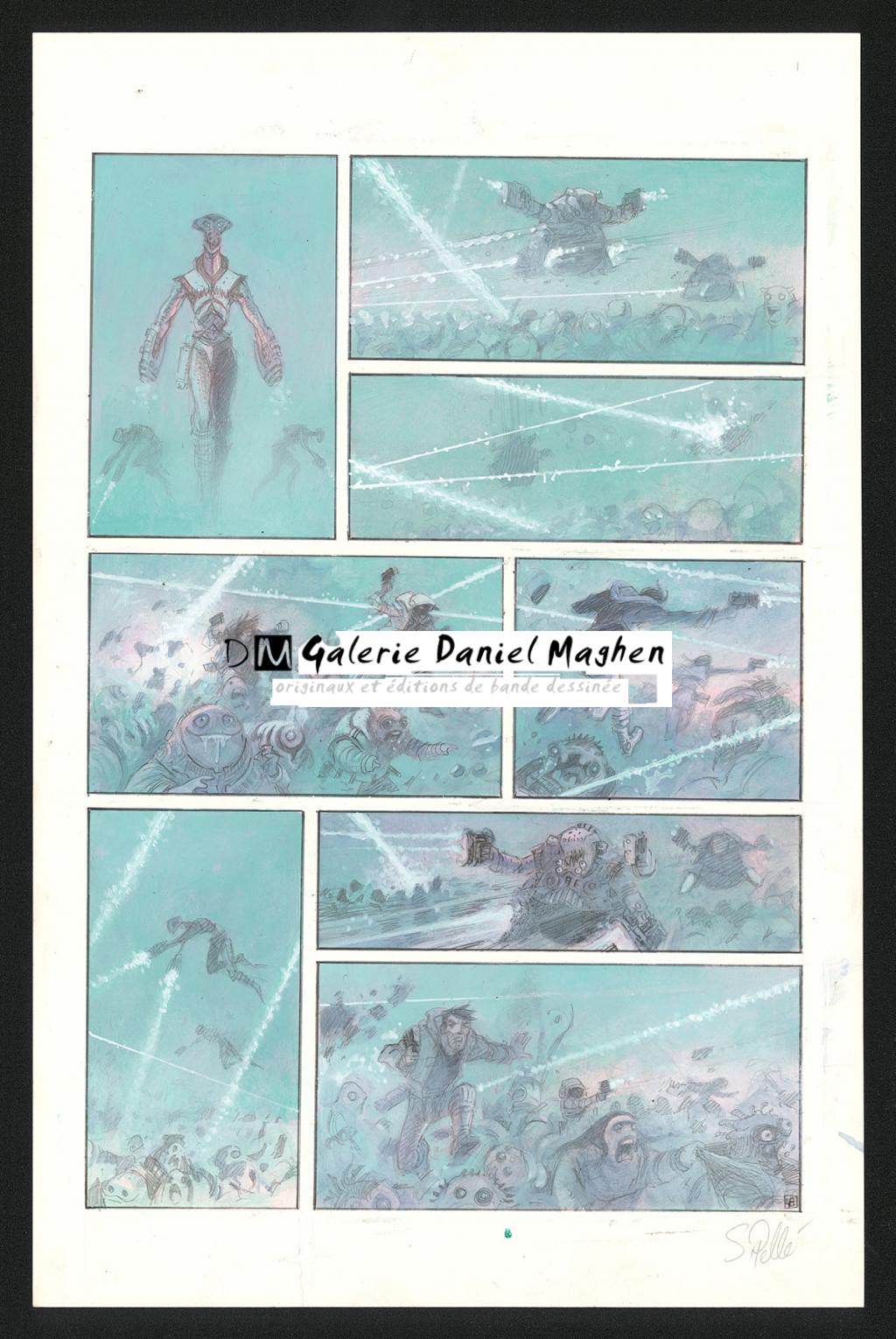 Planche originale n°48 - Serge Pellé - Acrylique, encres et crayon sur papier - 5280