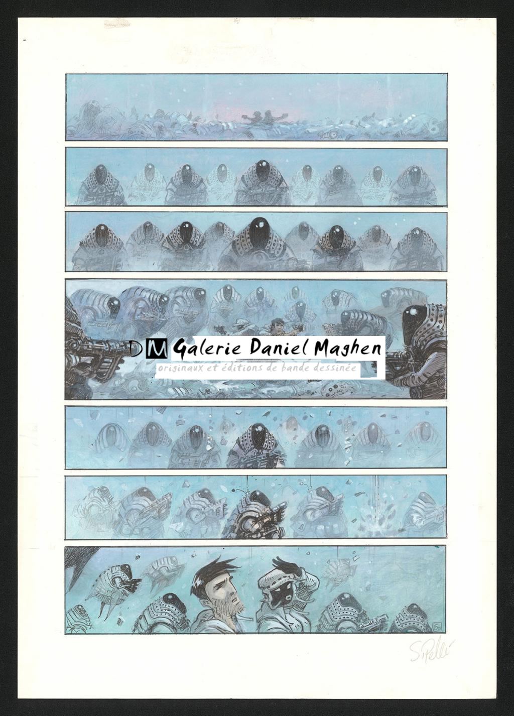 Planche originale n°50 - Serge Pellé - Acrylique, encres et crayon sur papier - 5838