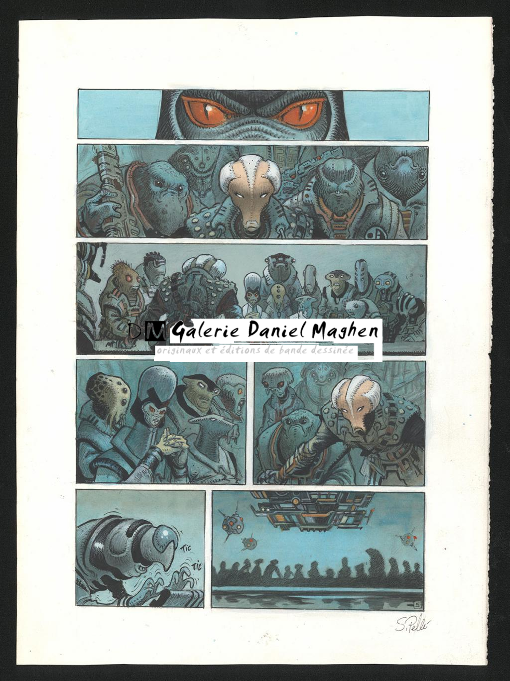 Planche originale n°5 - Serge Pellé - Acrylique, encres et crayon sur papier - 5284