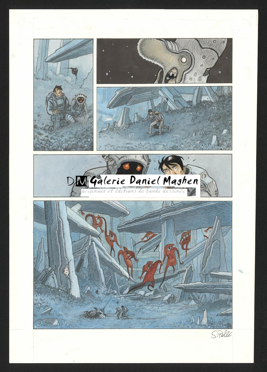 Planche originale n°33 - Serge Pellé - Acrylique, encres et crayon sur papier - 5842