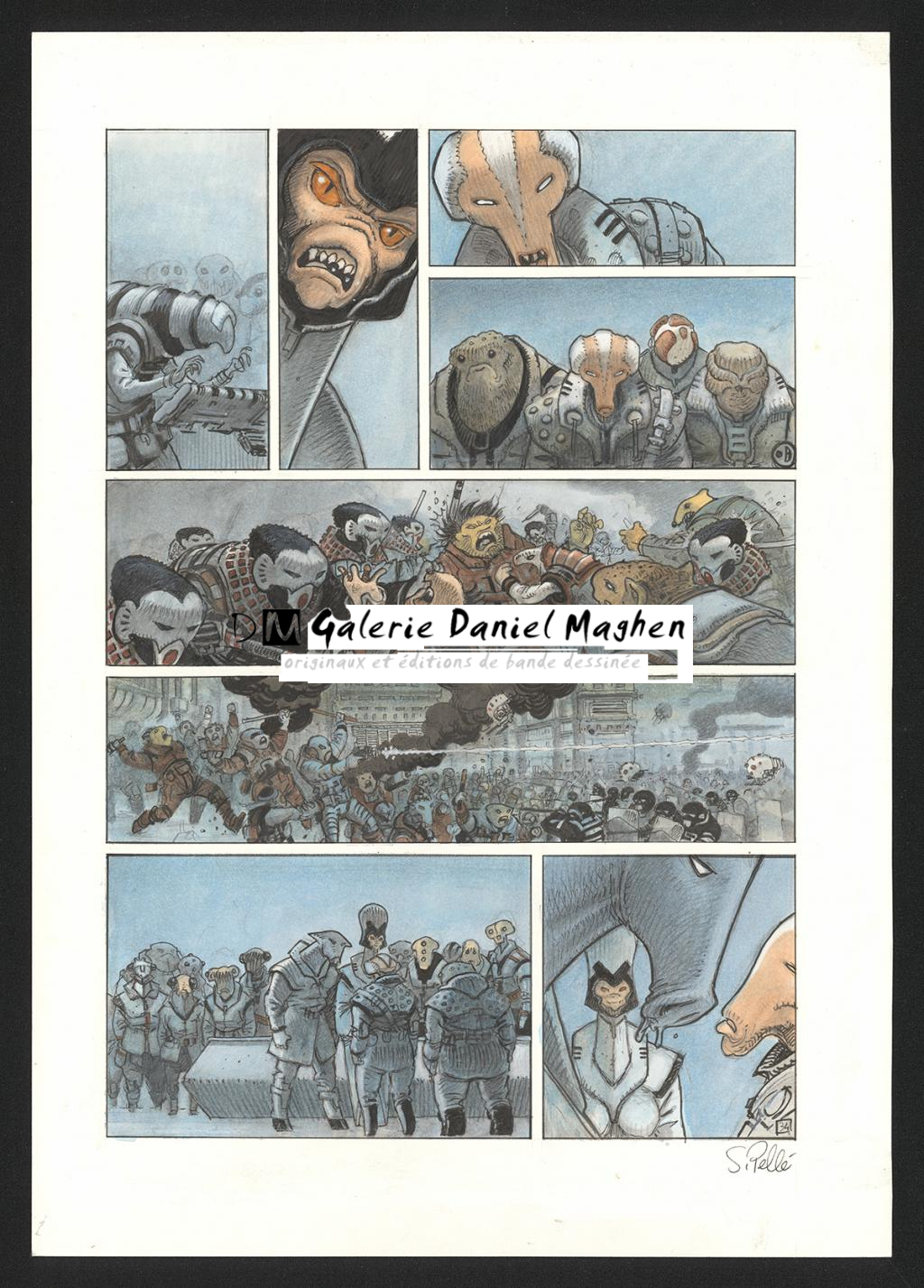 Planche originale n°34 - Serge Pellé - Acrylique, encres et crayon sur papier - 5297