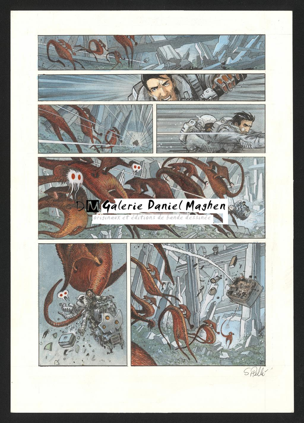 Planche originale n°35 - Serge Pellé - Acrylique, encres et crayon sur papier - 5843