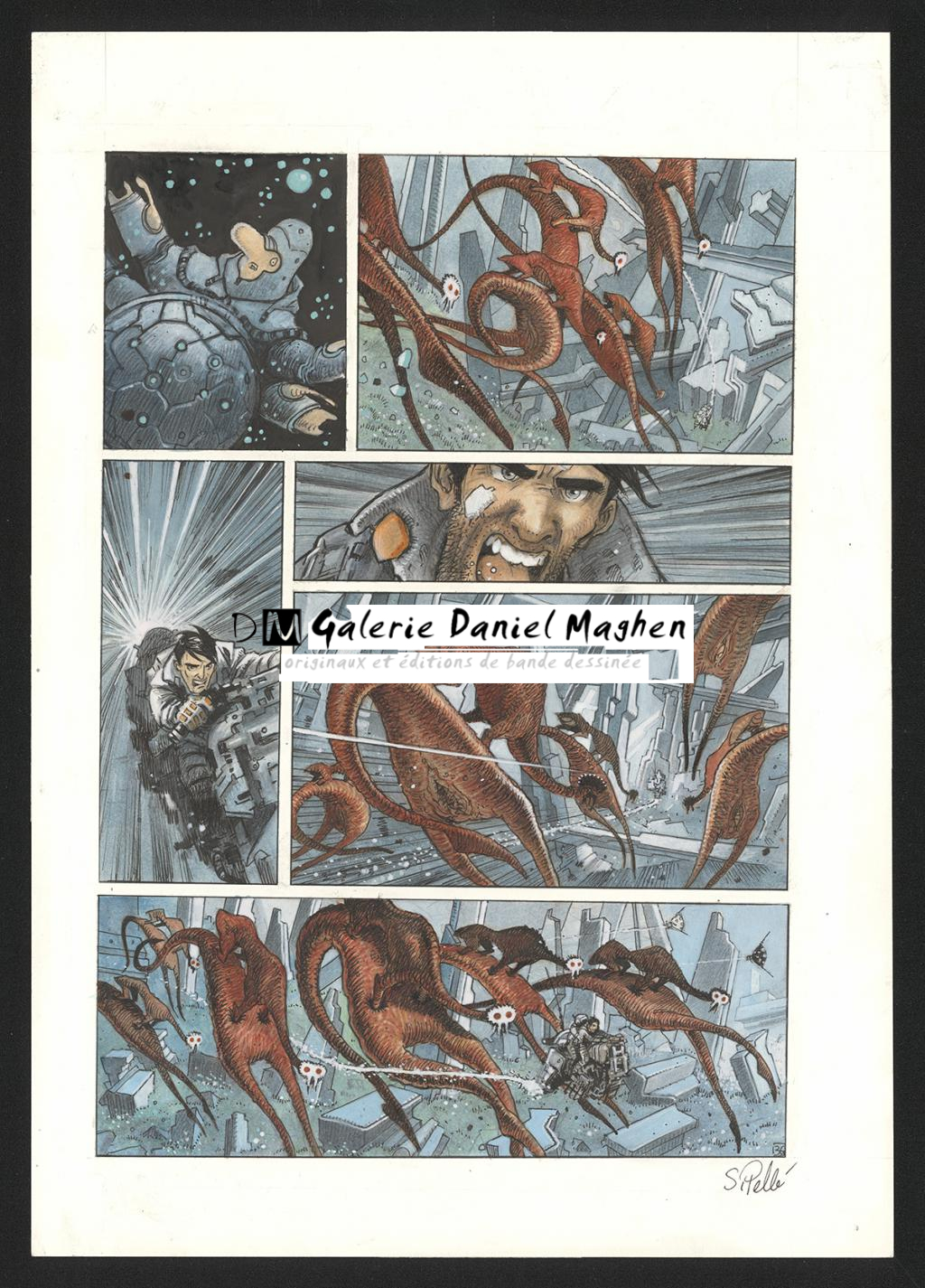 Planche originale n°36 - Serge Pellé - Acrylique, encres et crayon sur papier - 5844