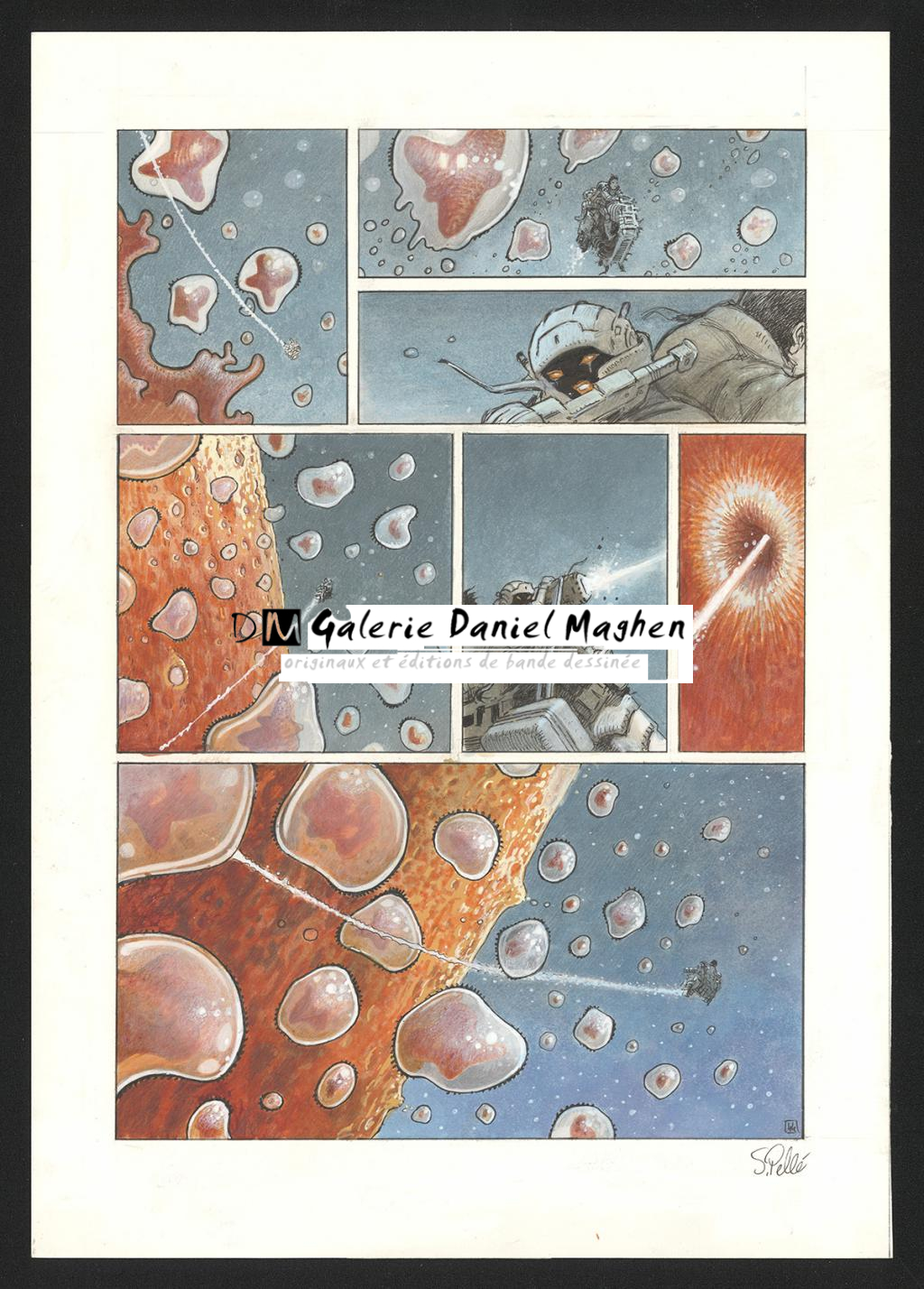 Planche originale n°44 - Serge Pellé - Acrylique, encres et crayon sur papier - 5304