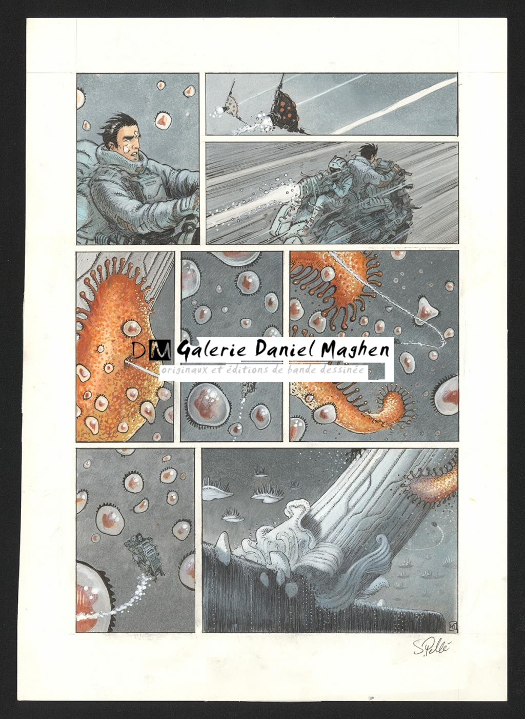 Planche originale n°45 - Serge Pellé - Acrylique, encres et crayon sur papier - 5305